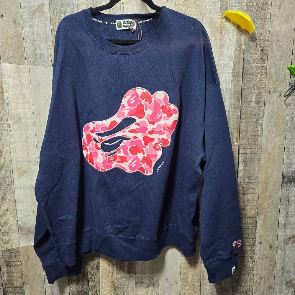 BAPE A Bathing Ape ABC CAMO PATCH LOOSE FIT CREWNECK 2XL NWT Streetwear Luxury